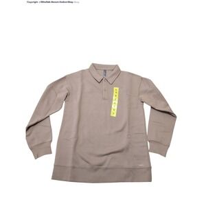 Mondetta Womens Long Sleeve Polo Shirt, Collared Sweatshirt Pullover - Small